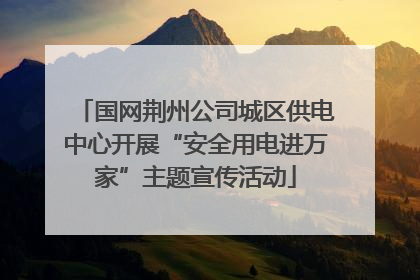 国网荆州公司城区供电中心开展“安全用电进万家”主题宣传活动